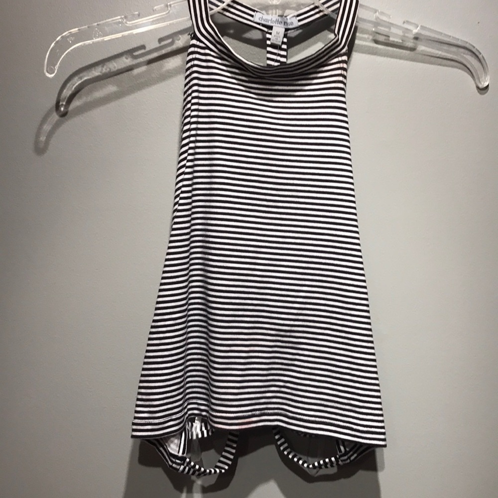 black and white tank top